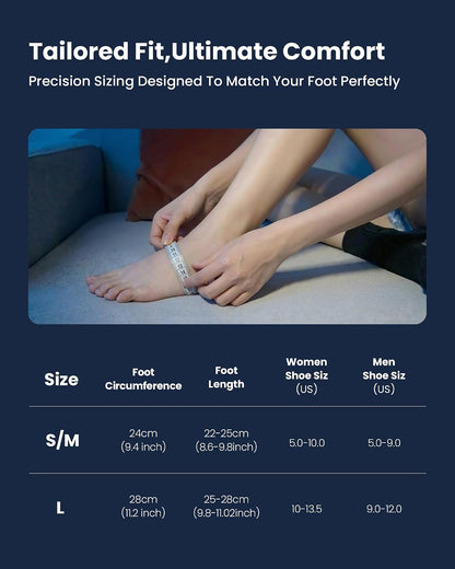 Tolaccea Plantar Fasciitis Night Splint Ice Pack Sock with Full Foot Ice Gel & Enhanced Cooling Arch Gel Pack, Adjustable Foot Splint for Women & Men for Foot Drop & Heel Pain (S/M)