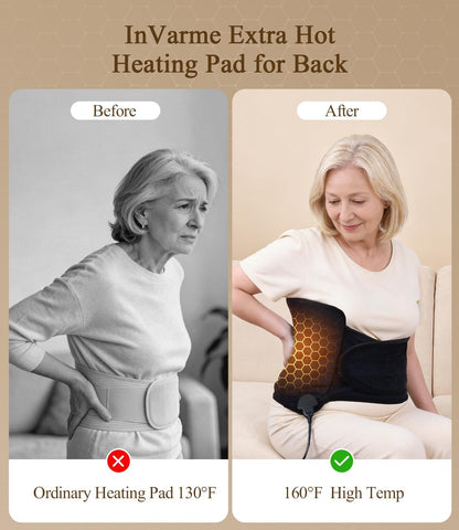 Extra-Hot Heating Pad for Back: Deep Relief Chronic Lower Back Pain