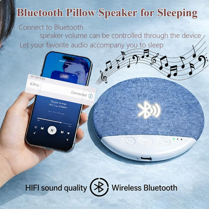 X3Pro Under Pillow Speakers for Sleeping, Ultra-Thin Bluetooth Pillow Speaker for Side Sleepers, Wireless Sleep Speaker with Auto-Off Timer, Small Bluetooth Speaker for Insomnia Relaxation