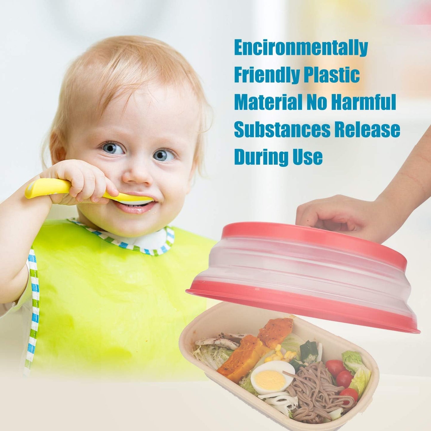 Microwave Cover for Food, Collapsible Microwave Splatter Cover Made of TPR Dishwasher-Safe BPA Free Grey