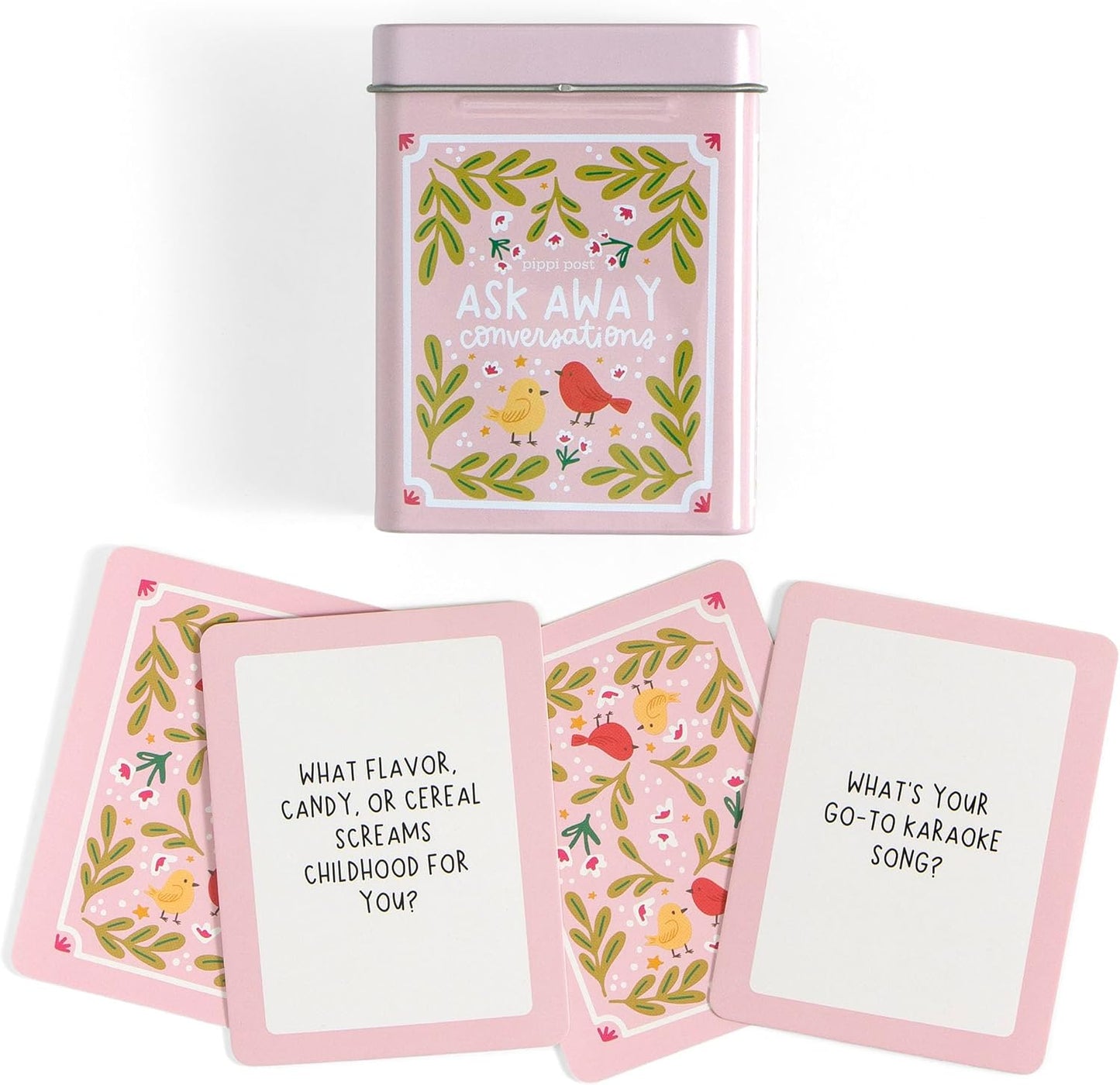 Pippi Post S'More Nature Conversation Cards with Tin, 50 Outdoor Prompts | 50 Conversation Starter Cards, Decorative Storage Tin, Ice Breaker Game