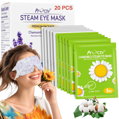 Steam Eye Mask,Warm Eye Compress for Dry Eyes Sleep Mask,Hot Auto Heated Eye Masks Relaxing Items for Women Moist Heat for Eyes Soothing Eye Fatigue,Disposable EyeMask for SPA Essentials