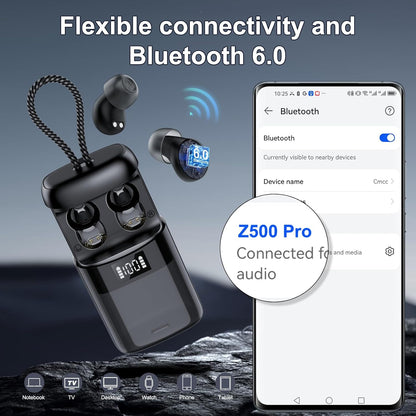 Sleep Earbuds Bluetooth 6.0 in Ear, 2026 New Mini Sleep Headphones with Sleep Monitor and APP, Sleepbuds for Side Sleepers, 48H Playtime Sleep Earphones with Personal Alarm/Small Earplugs, Black