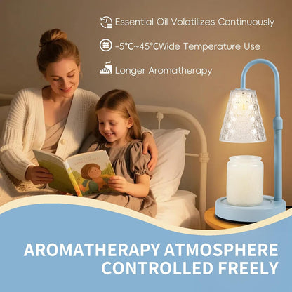 Candle Warmer Lamp with Timer Dimmable, Wax Melt Warmer, Black | Birthday Gifts for Women Mom, House Warming Gifts New Home Room Decor for Scented Jar, Height Adjustable