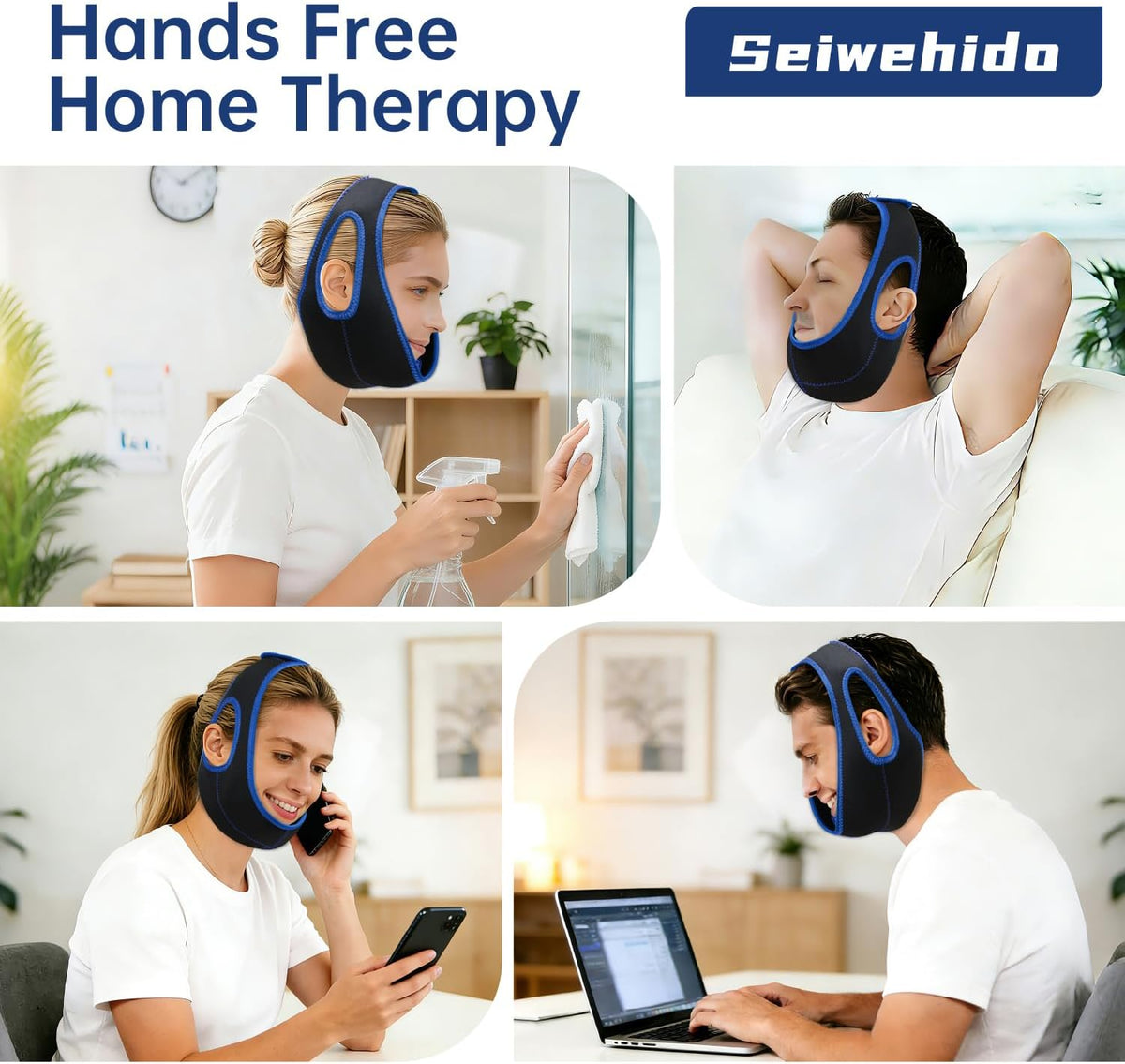 Wisdom Teeth Ice Pack Head Wrap Jaw Face Ice Pack with 4 Gel Packs