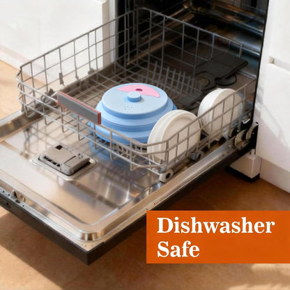 Silicone Microwave Cover, BPA-Free Collapsible Microwave Splatter Cover with Vents & Handle, Dishwasher Safe, Fits 9.5” Plates