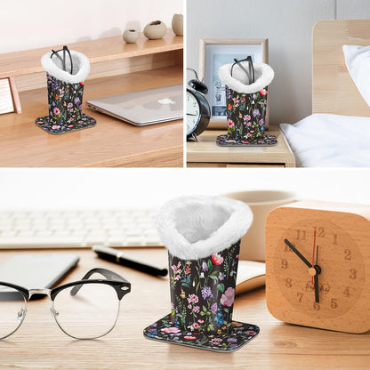 FINTIE Plush Lined Eyeglasses Holder, Glasses Stand Case For Nightstand | Soft Plush Lining, Bedside Eyeglasses Holder, Office Desktop Organizer, Small Item Storage, Anti-Scratch - Colors B
