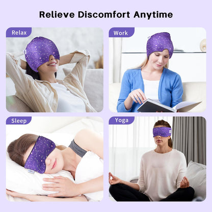 my novel things Migraine Relief Cap, Ice Headache Relief Mask Cold Cap Set
