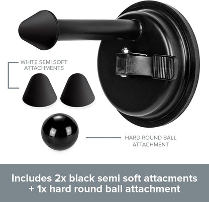 Wall Mounted Trigger Point Massager Tool - Mountable Pressure Point Massage Tool - Neck, Shoulder & Back Massage Stick with 3 Replaceable Heads for Acupressure Points - Manual Massage Tools for Home