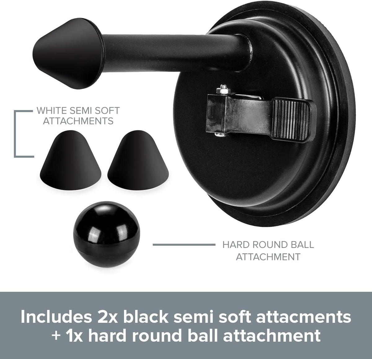 Wall Mounted Trigger Point Massager Tool - Mountable Pressure Point Massage Tool - Neck, Shoulder & Back Massage Stick with 3 Replaceable Heads for Acupressure Points - Manual Massage Tools for Home