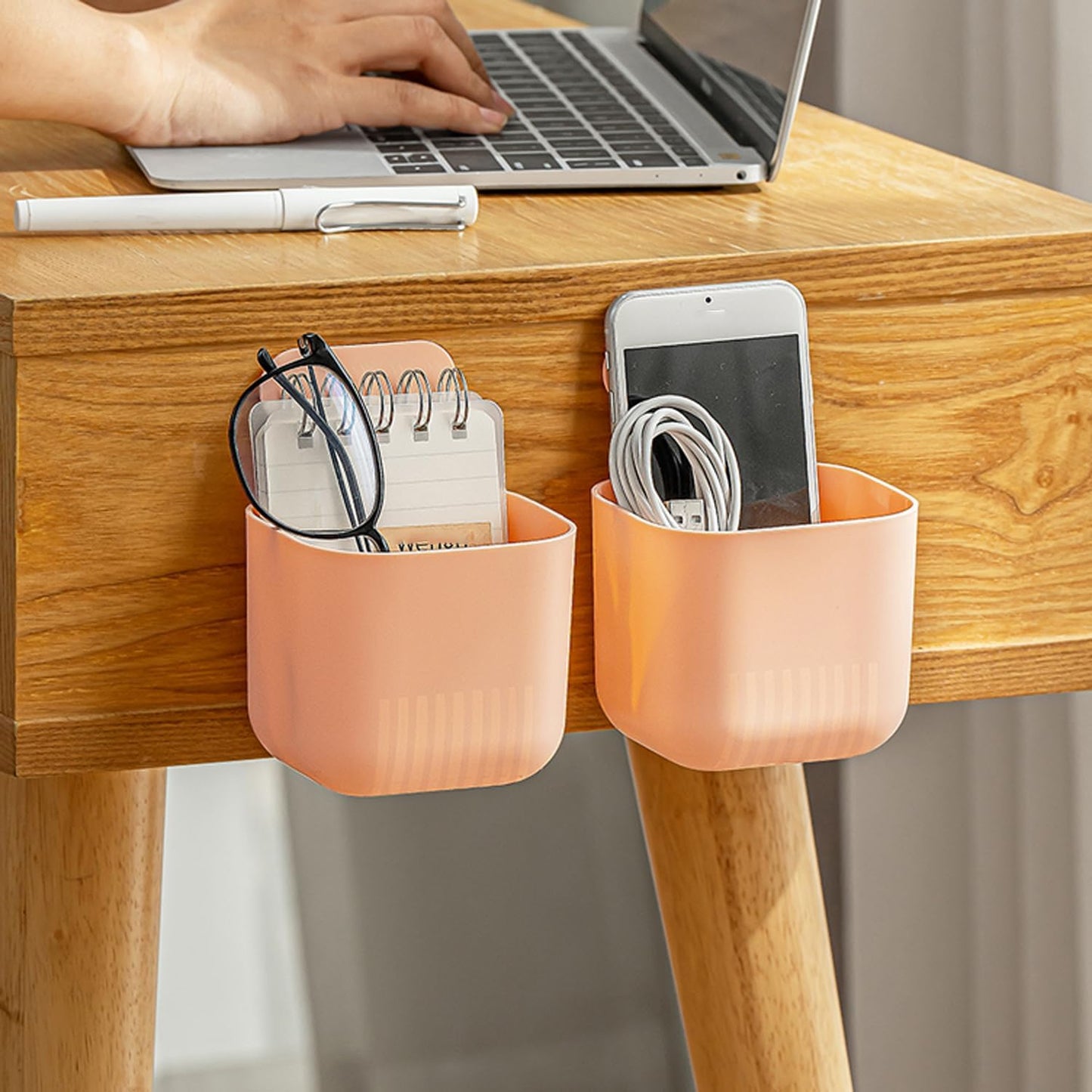 Fridge Magnetic Cup Storage Rack, Magnetic Locker Organizer for Pen, Holder for Laundry, Board, Desks, Dresser, White