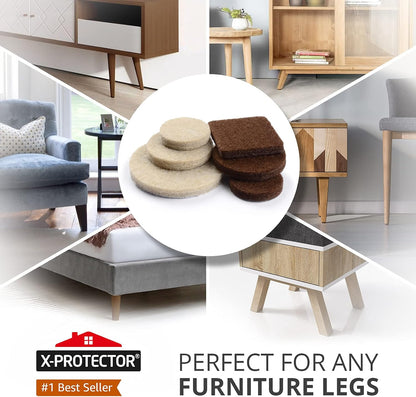 Felt Furniture Pads X-PROTECTOR 235 PCS Premium Furniture Pads - Felt Pads Furniture Feet Best Wood Floor Protectors - Protect Your Hardwood & Laminate Flooring! | Furniture Feet Best Wood Floor Protectors - Protect Your Hardwood & Laminate Flooring!