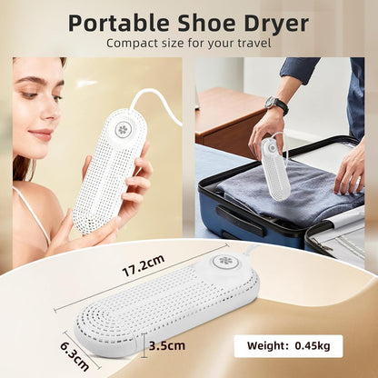Electric Shoe Dryer, Footwear Dryers with 3/6/9 Hours Timer, Built-in Airflow Fan, Portable Dryers for Sneakers