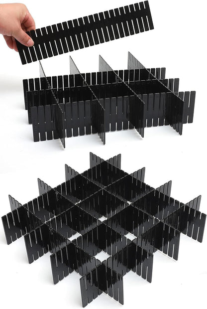 40Pcs Drawer Dividers, Adjustable Drawer Organizer for Socks, Underwear, Makeup, Can Help Tidy Kitchen, Bedroom, Dresser White