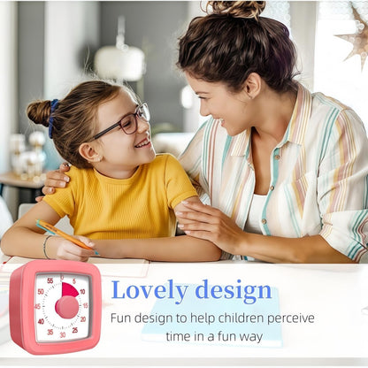 60 Minute Visual Timer for Kids and Adults, Non-Ticking 5.5 Inch Large Visual Countdown Timers for Classroom Desk, Kitchen Timer for Meeting, Working, Home and Cooking (White)