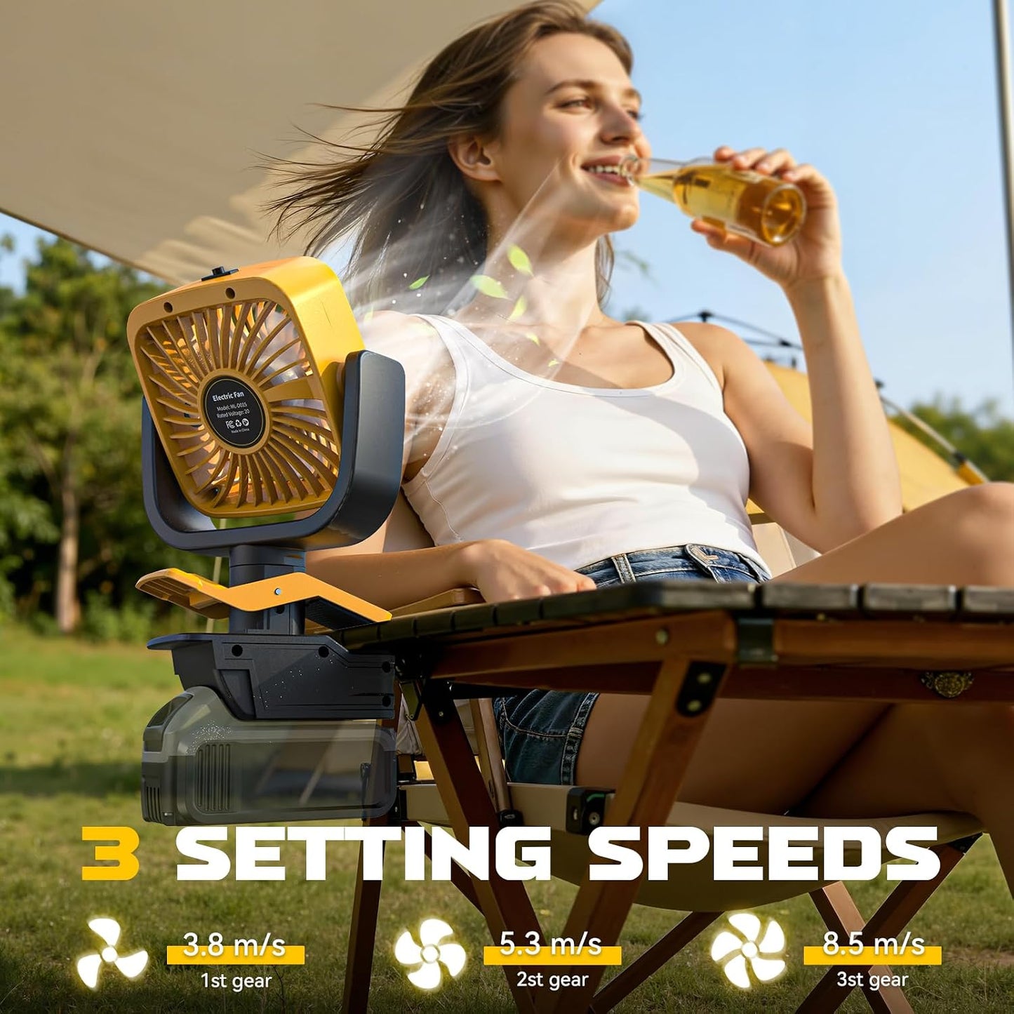 Ecarke 4" Clip Fan Compatible with Milwaukee 18V Battery (Tool Only) 3-Speed Cordless Clip-On Fan with 360° Rotation Low Noise Portable Desk Fan for Camping Jobsite Tent Fishing Outdoor