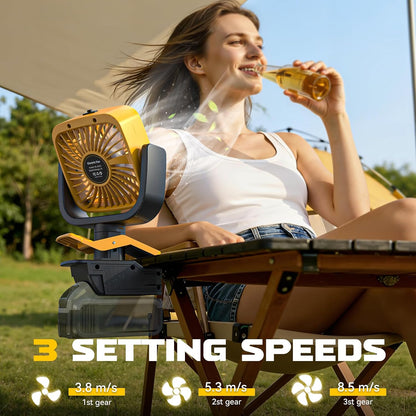 Ecarke 4" Clip Fan Compatible with Milwaukee 18V Battery (Tool Only) 3-Speed Cordless Clip-On Fan with 360° Rotation Low Noise Portable Desk Fan for Camping Jobsite Tent Fishing Outdoor