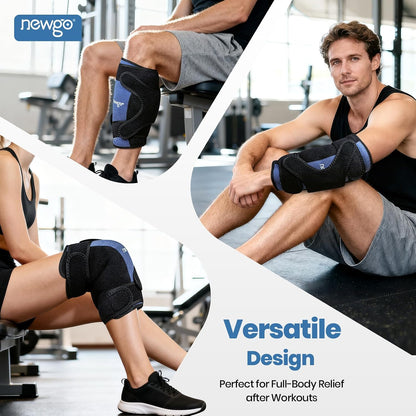 NEWGO 360° Knee Ice Wrap, 60-Min Cold Therapy with Ice Grid
