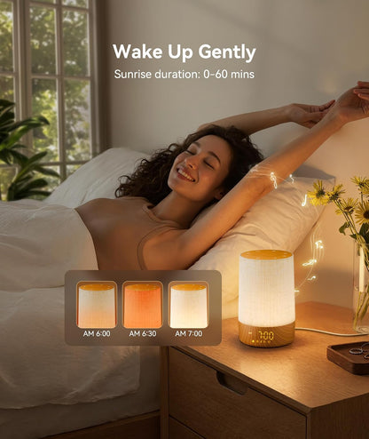 Dreamegg Sunrise Alarm Clock, Sound Machine with Alarm Clock &Wake Up Light | Dimmable Night Light, 29 Soothing Sounds, Sound Machine for Sleep, White Noise Machine for Bedroom Heavy Sleepers Adult Kids