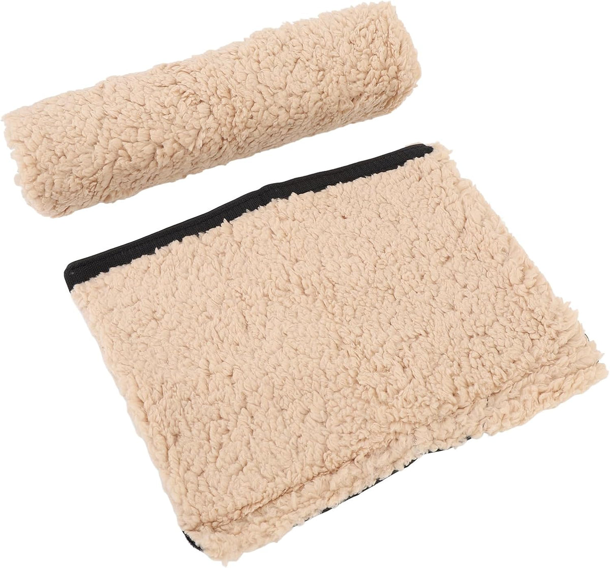 Brrnoo Sheepskin Chair Armrest Pad, Fleece Armrest Cushion for Chairs, Enhanced Comfort and Skin Protection Armrest Protector for Home or Office Use Fits Most Chairs (Grey)