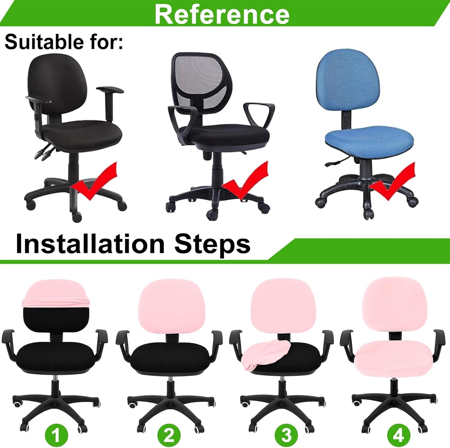 Smiry Office Computer Chair Armrest Covers, 2PCs Anti-dust Arm Rest Pad | Removable Washable Desk Chair Arm Pad Covers, Grey