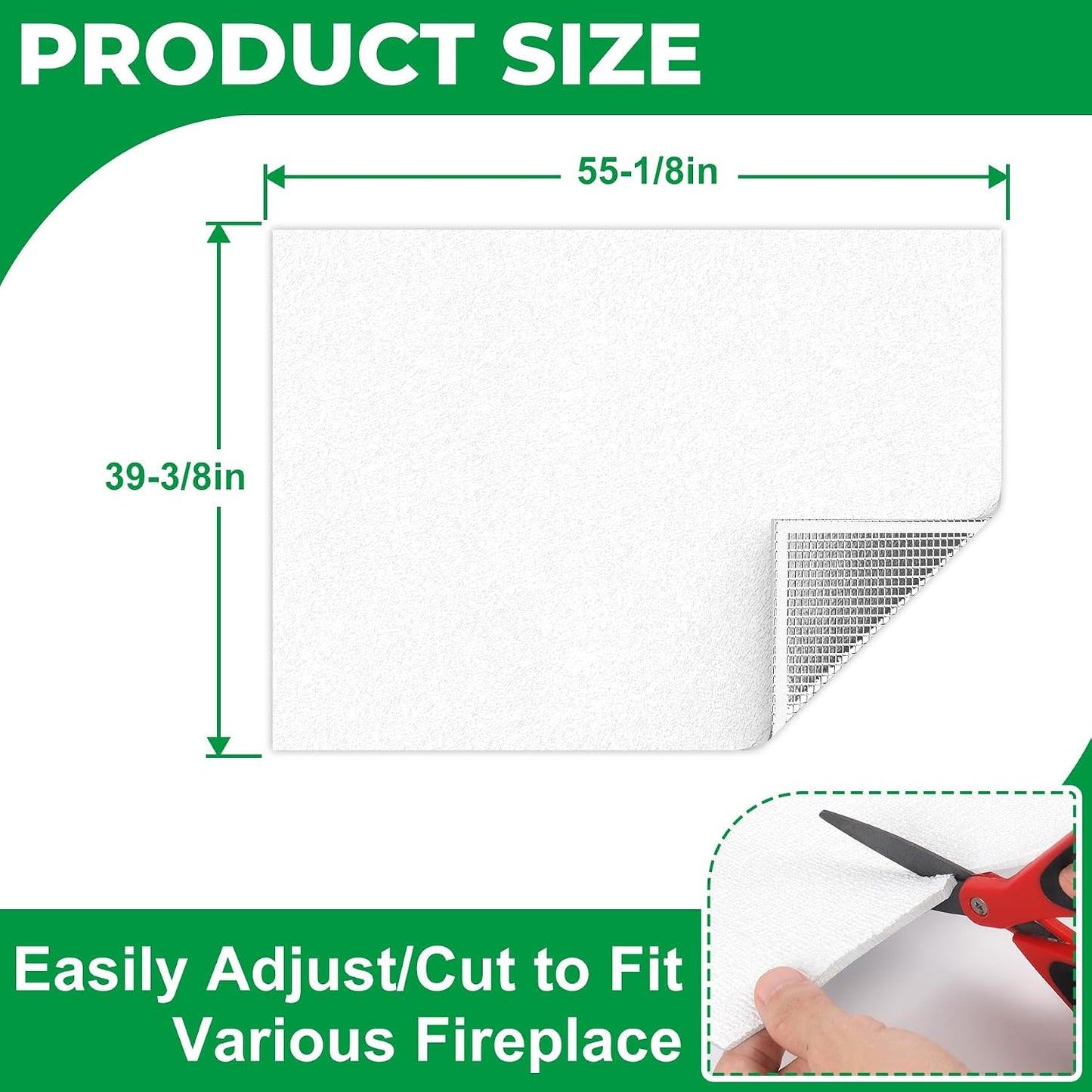 Forestchill Fireplace Cover, 3-Layer Insulation Fireplace Draft Stopper with Velcor, Keep Drafts Out & Prevent Heat Loss, 39" x 55", Easy Cut to Fit