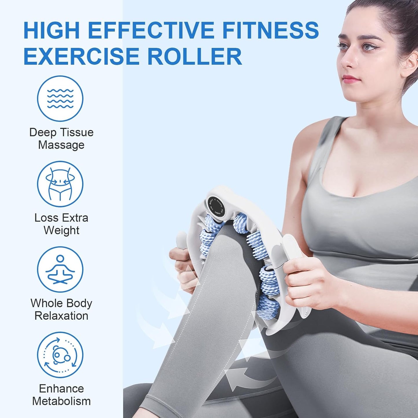 KESHWELL Cellulite Massage Tool,Muscle Massage Roller,Deep Fascia Massager | Lymphatic Drainage Massager,Cellulite Remover for Legs,Manual Massage Stick with Detachable Handle for Neck,Back, Arm,Thigh