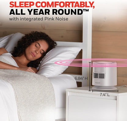 Honeywell QuietSet Personal Sleep Fan Noise Machine with Pink Noise