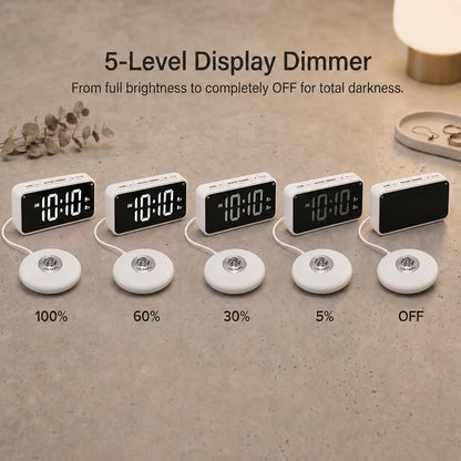 Vibrating Bed Shaker Alarm Clock for Deaf & Hard of Hearing, Black