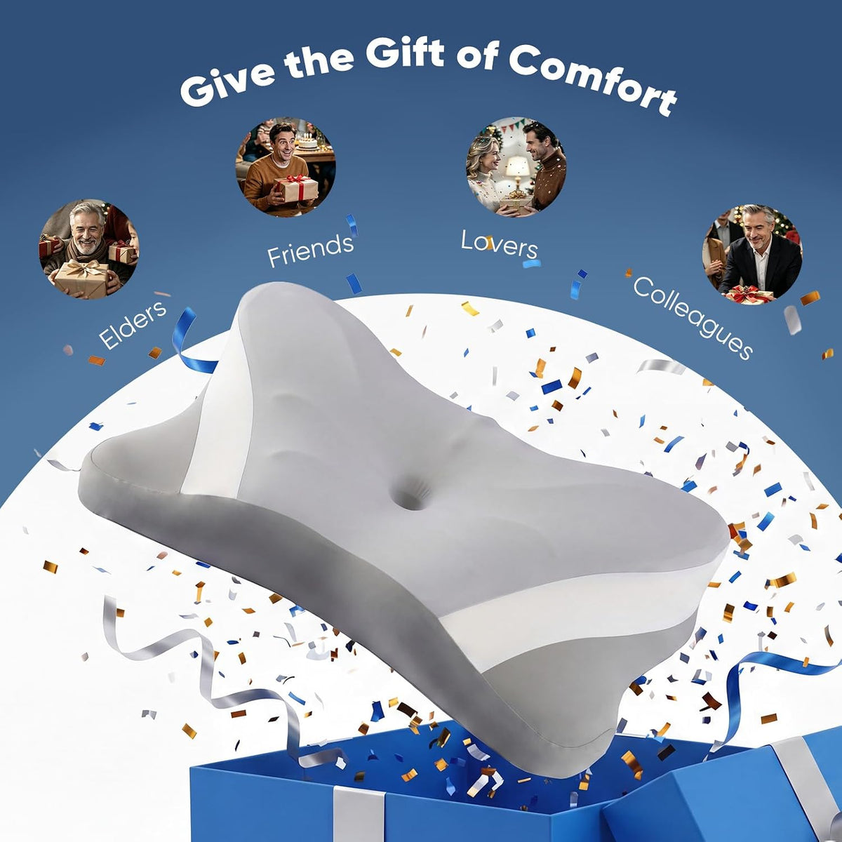 Sweetcrispy Cervical Pillow for Neck Pain Relief, Cooling Memory Foam
