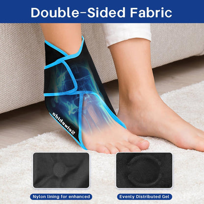 Ankle Ice Pack Wrap for Heel Swelling Pain Relief Reusable Gel Hot Cold Compress for Achilles Tendonitis Plantar Fasciitis, Post-Surgery, Sports Injury(1pcs,Blue)