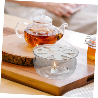 Mobestech Household Teapot Heater Chic Glass Teapot Warmer with Non Slip Base Tea Stove Heating Stand for Heat Preservation and Easy Cleaning Present for Friends and Family
