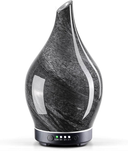 Porseme Oil Diffuser 3D Glass Aromatherapy Ultrasonic Humidifier, Air Refresh Auto Shut-Off, Timer Setting, BPA Free for Home Hotel Yoga Leisure SPA Gift 150ml Last 6H - Colors B