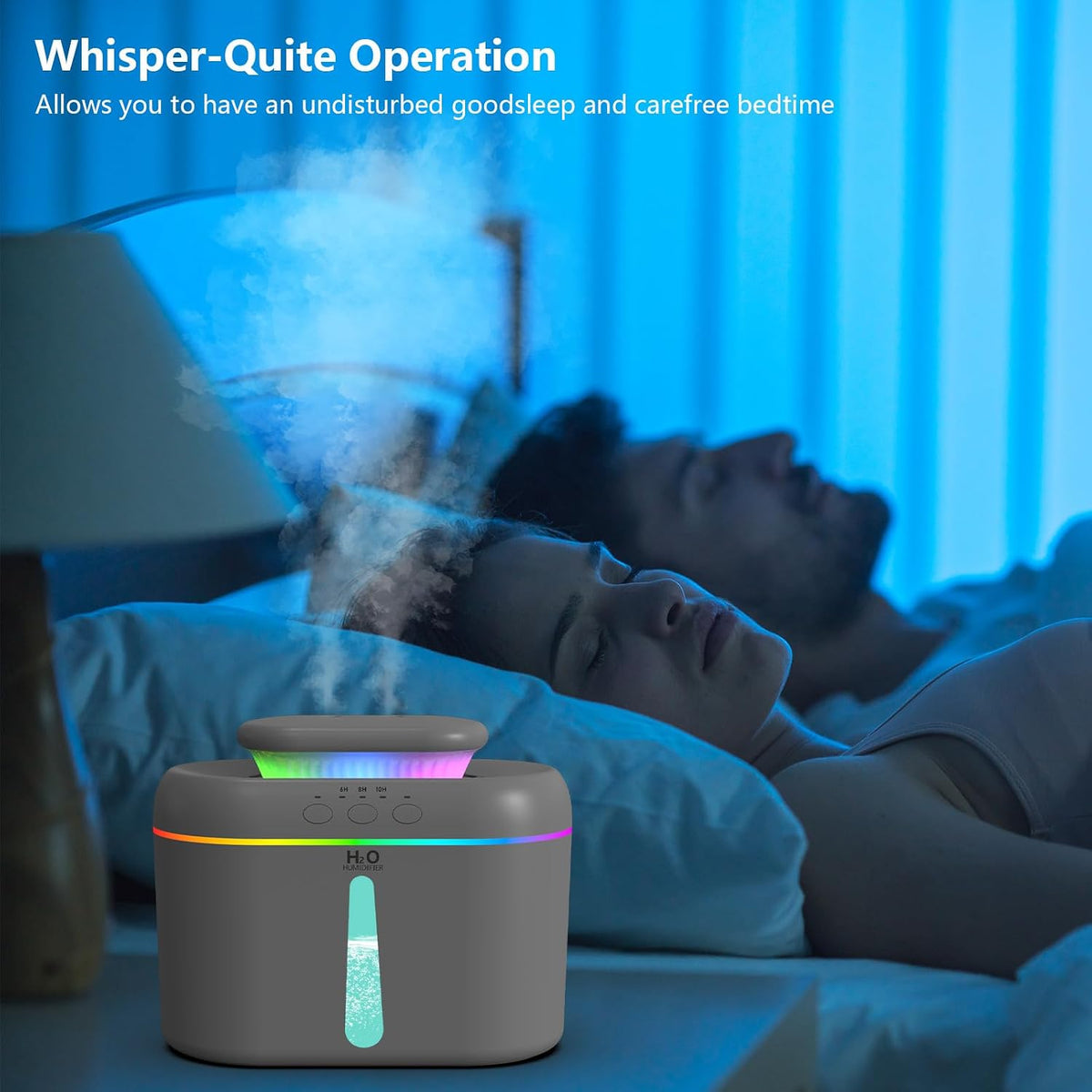 LISACOOL 2L humidifiers Ultra Quiet Supersized Cool Mist Air for Bedroom