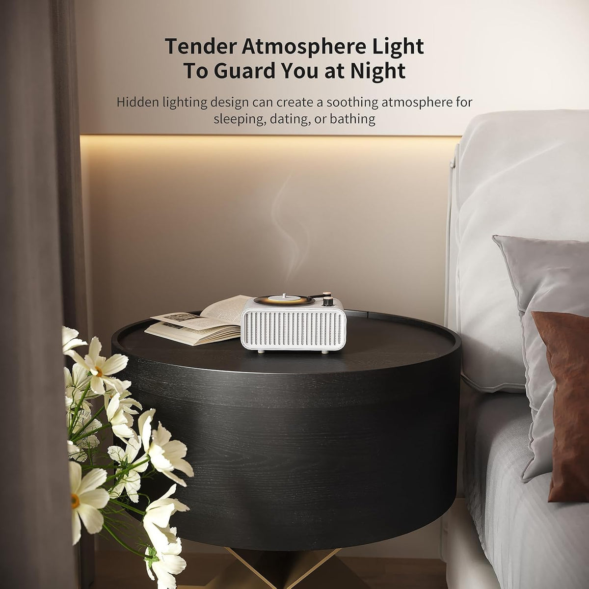 Vivilumens Speaker Bluetooth Wireless Charging 5 in 1 Speaker Loud for Adults Teens Aesthetic Book Shape Sunrise Gentle Wake Up Light for Bedroom Decor Bedside Tech Gifts