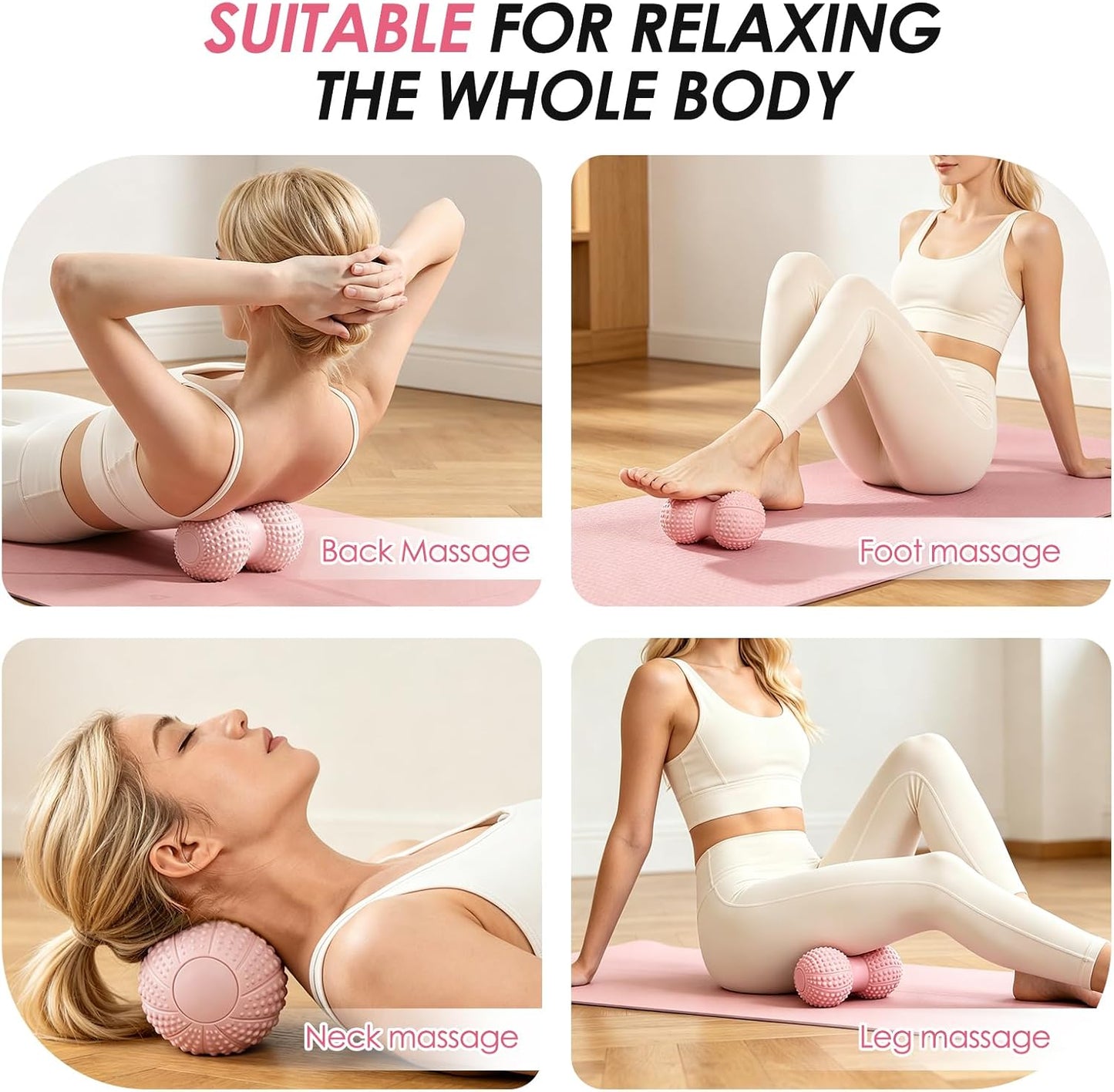 Peanut Massage Ball for Myofascial Release & Plantar Fasciitis Pain Relief | Hard lacrosse ball for deep tissue, yoga, acupoint pressure, trigger point and muscle relaxer therapy