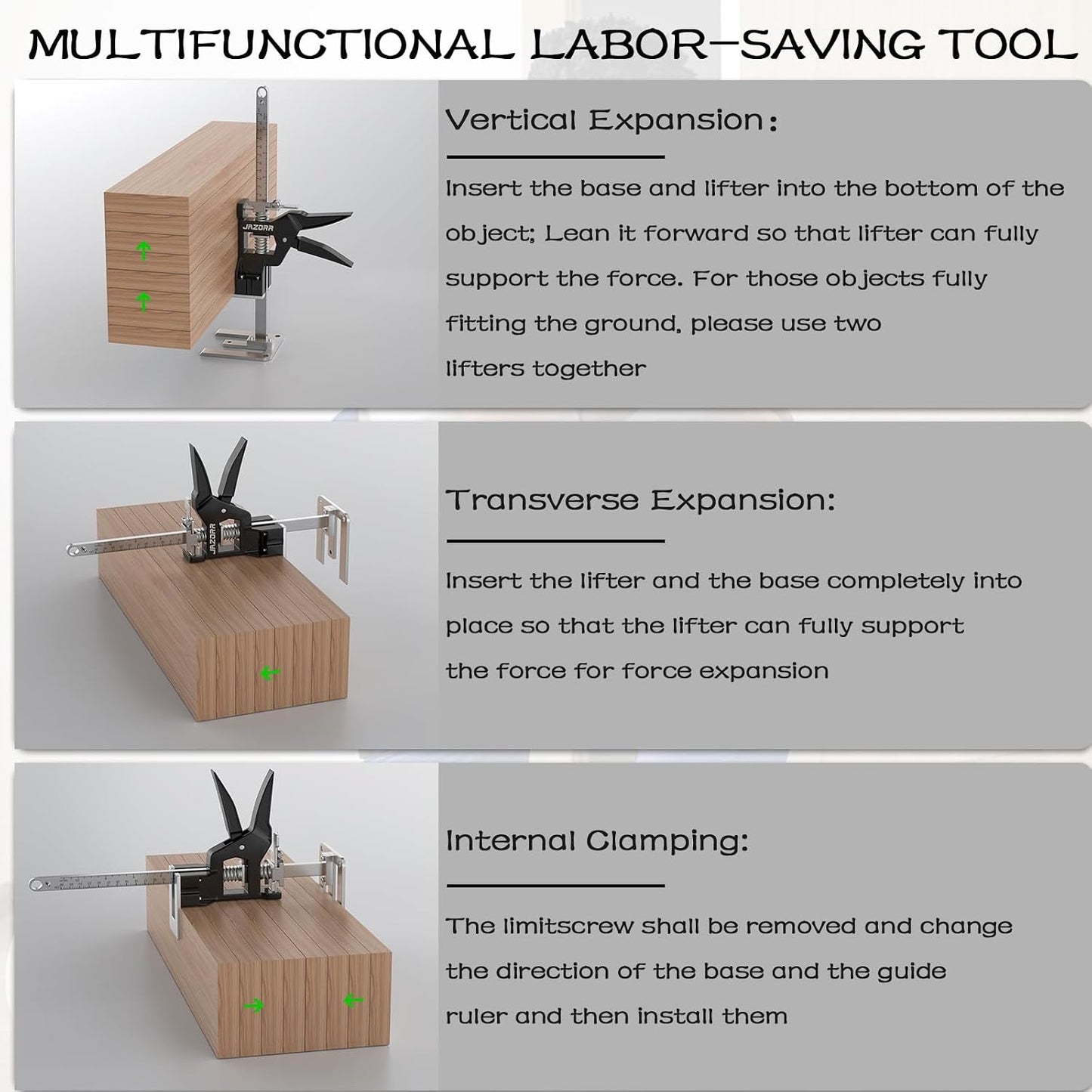 2Pcs Metal Labor Saving Arm Jack, Hand Furniture Lifter Tool, Furniture Jack, 440LBS Capacity Precise Control Slow/Fast Descent for Lifting Door Furniture, Window, Wall Tile Positioning