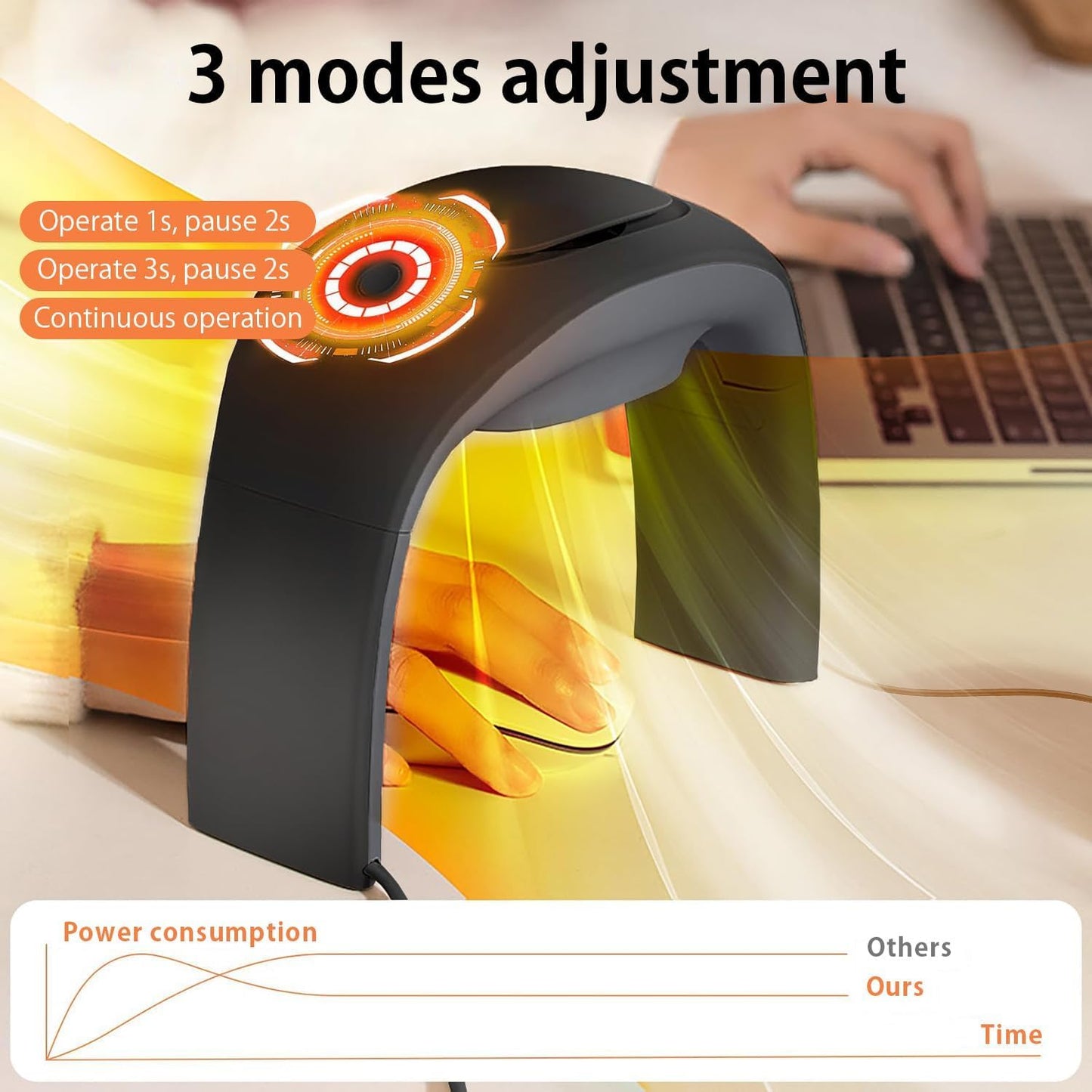 Space Heaters for Indoor Use,Desk Hand Warmer Ceramic Energy Efficient Heater with Thermostat,Personal Electric Desk Hand Heater,Heated Mouse Pad Hand Warmer for Office Women Men Gifts,Black