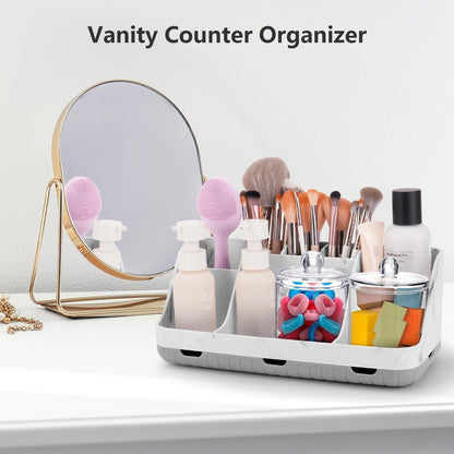 GFWARE Black Toothbrush Holder - 7 Slots Bathroom Organizer Countertop with Drainage Matte Black Electric Toothbrush and Toothpaste Holder for Bathroom Accessories Organization Vanity Sink Storage | Detachable 7 Slots Matte Black Kid Electric Toothbrush