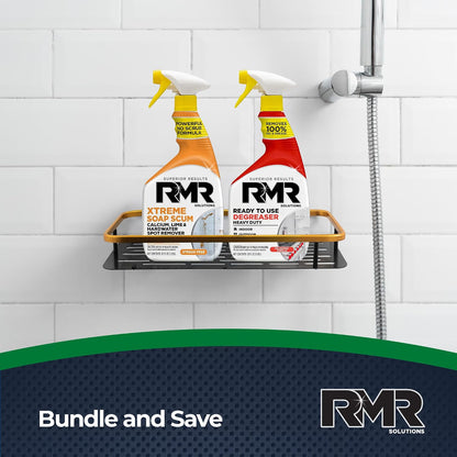 RMR Grease & Grime Eraser Kit – Degreaser & Cleaner + Xtreme Soap Scum Remover, Fast-Acting Kitchen & Bathroom Cleaning System for Grease, Soap Scum, Calcium & Hard Water Buildup, 2–32 Oz Bottles