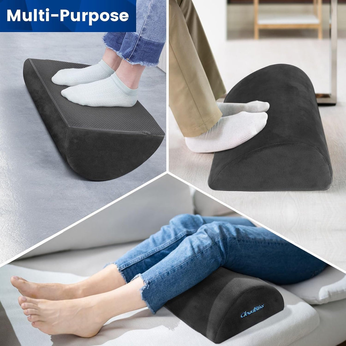 Foot Rest for Under Desk at Work, Foot Stool for Office, Footrest, Black