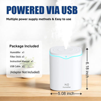 Humidifiers for Bedroom, 2.0L Cool Mist Humidifier for Plants & Home