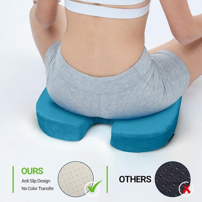 Season Guard Gel Memory Foam Seat Cushion for Tailbone Pain Relief, Black