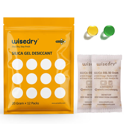 wisedry 2 x 500 Gram [2.2 lbs] Rechargeable Silica Gel Car Dehumidifier, Microwave Fast Reactivated Desiccant Packets Large for Gun Safe Closet Basement Garage Storage Moisture Absorber Bag Reusable