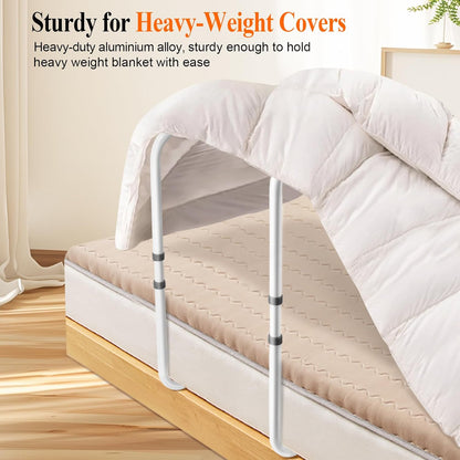DePango Blanket Lifter for Feet, Adjustable Height Blanket Lifters for Foot of Bed, Aluminum Alloy Blanket Lifter for Foot Toes Leg Knee Post Surgery Recovery, Gifts for Seniors, 4 Clips Included
