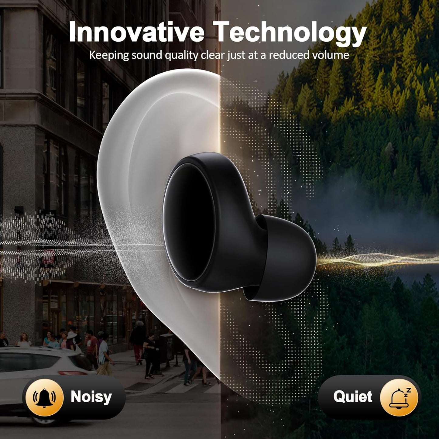 55dB Ear Plugs for Sleeping Noise Cancelling, Noise Reduction Earplugs for Sleep, Snoring, Side Sleepers, Reusable Hearing Protection Ear Plugs for Concerts, Airplane, Silicone Sleep Earplugs (Black)