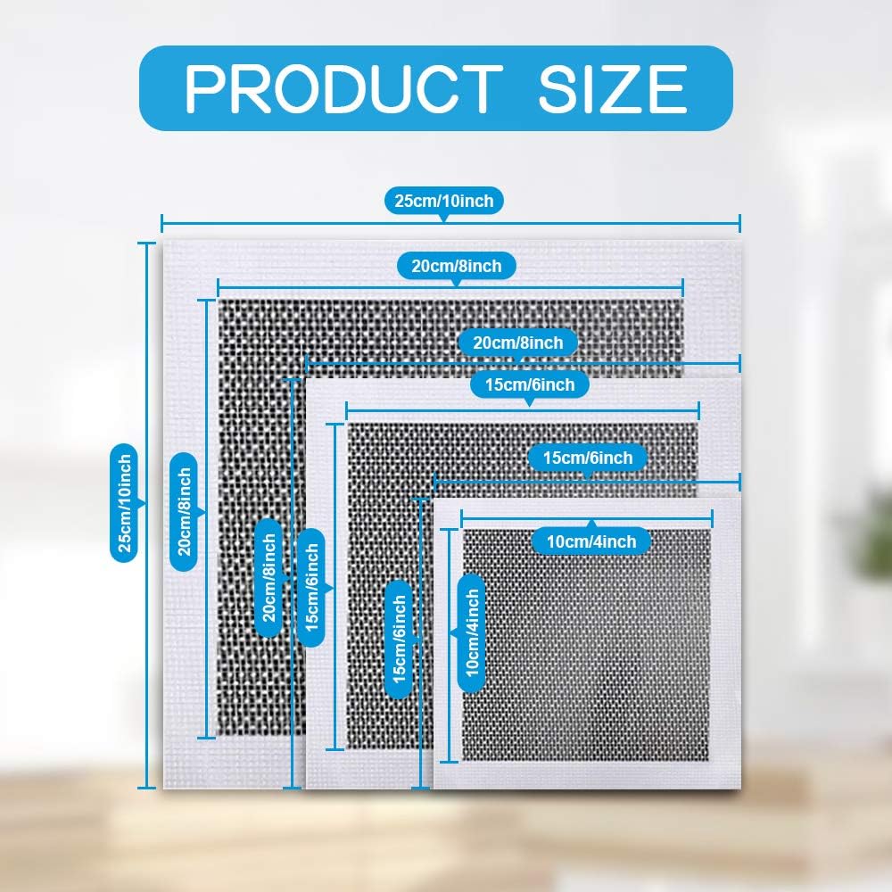 Drywall Repair Kit 20 Pack Aluminum Wall Repair Patch Kit, 2/4/6/8 inch Fiber Mesh Over Galvanized Plate, Dry Wall Hole Repair Patch Metal Patch with Extended Self-Adhesive Mesh (20 Pcs)