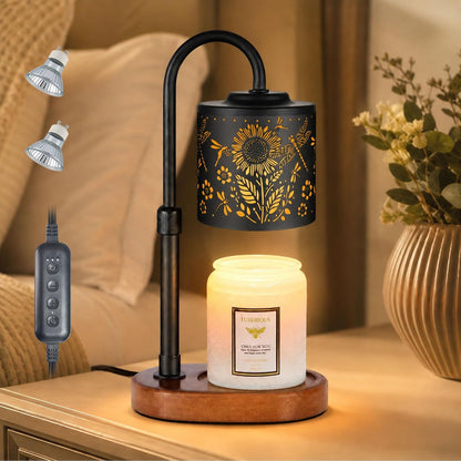 Dimmable Candle Warmer Lamp with Timer Adjustable Height for Scented Jar Candles Electric Candle Wax Melt Warmer for Home Decor Christmas Birthday Gifts for Women Mom(Hummingbird)