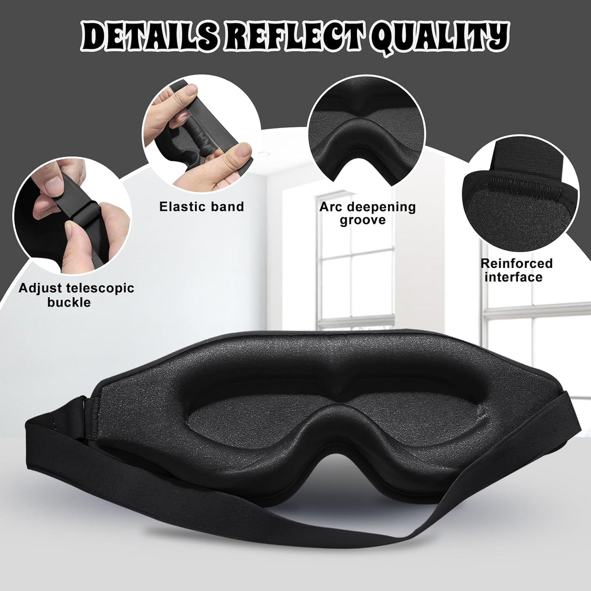 3D Advanced Eye Mask for Sleeping, Ultra Delicate Soft Skin Friendly Eye mask,100% Blackout Sleep Eye Mask for Sleep, Eyelash Extension Sleep mask, Sleeping Eye Masks for Men and Women