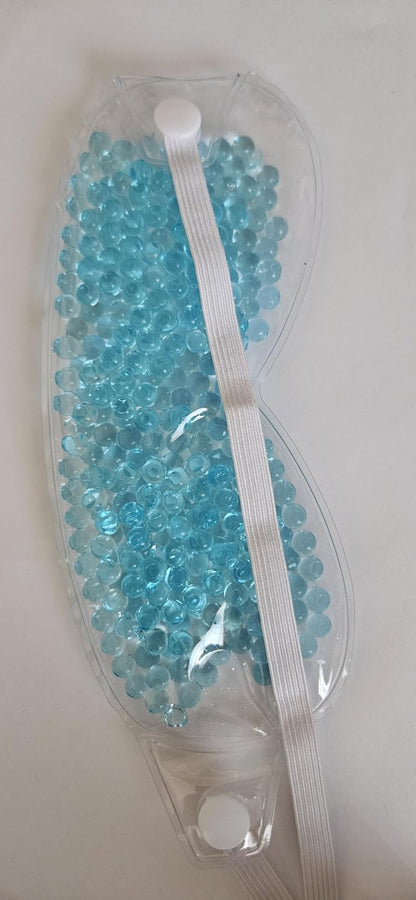 (Set of 2) Gel Beads Eye Mask, Blue, Reusable Hot Cold Therapy, Flexible Comfort Design for Puffiness, Headaches, Migraines, Stress Relief, Eye Bags
